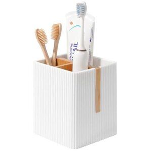 Toothbrush Holder 3 Slots Bathroom Countertop Organizer Electric Toothpaste Stan